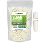 XPRS Nutra Size 00 Empty Capsules - 500 Count Empty Vegan Capsules - Vegetarian Empty Pills - DIY Vegetable Capsule Filling- Veggie Pill Caps (White)
