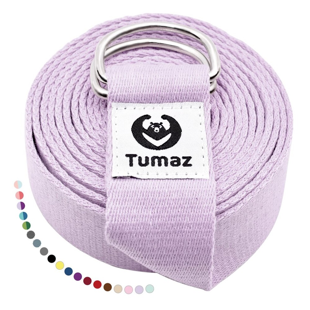 Tumaz Yoga Strap/Stretch Bands [15+ Colors, 6/8/10 Feet Options] with Extra Safe Adjustable D-Ring Buckle, Durable and Comfy Delicate Texture - Best for Daily Stretching, Physical Therapy, Fitness