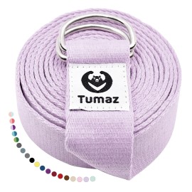 Tumaz Yoga Strap/Stretch Bands [15+ Colors, 6/8/10 Feet Options] with Extra Safe Adjustable D-Ring Buckle, Durable and Comfy Delicate Texture - Best for Daily Stretching, Physical Therapy, Fitness