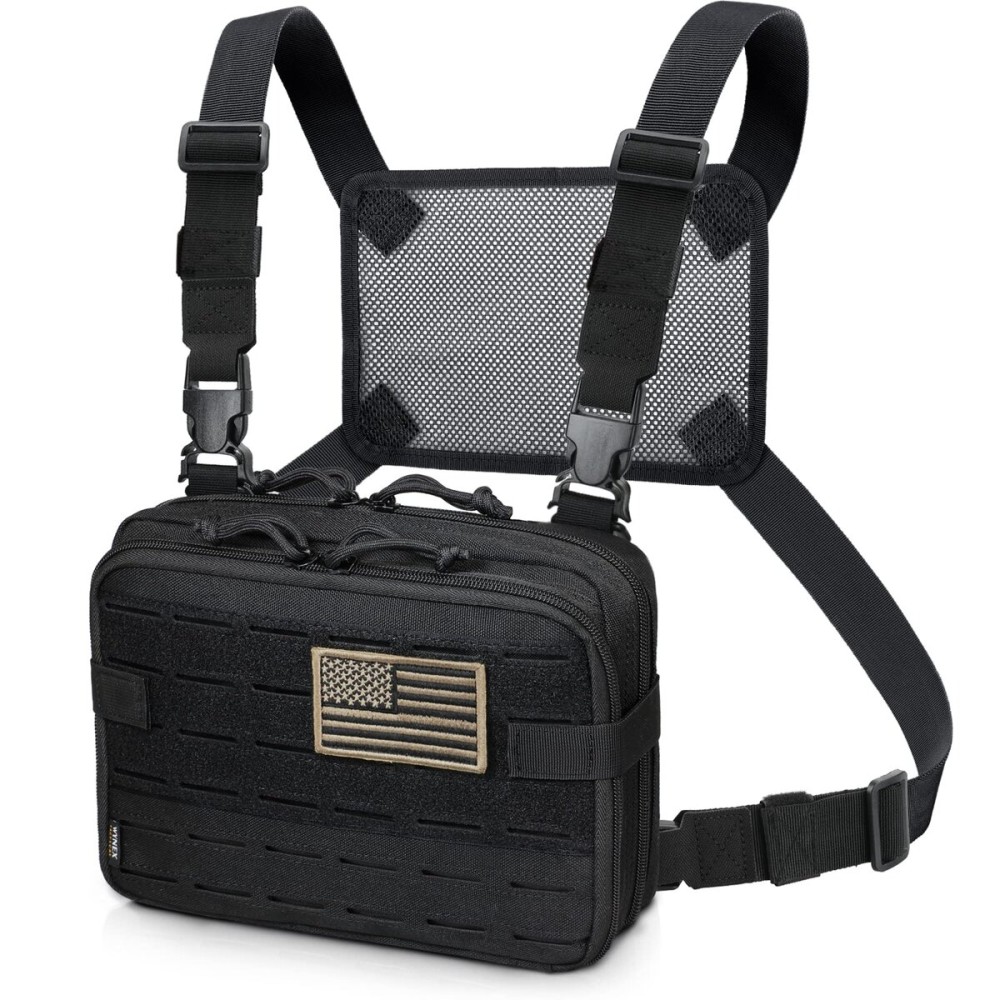 WYNEX Tactical Molle Admin Pouch of Laser Cut Design, Utility Pouches Molle Attachment Military Medical EMT Organizer with Map Pocket EDC EMT Pack IFAK Tool Holder Universal U.S.A Patch Included