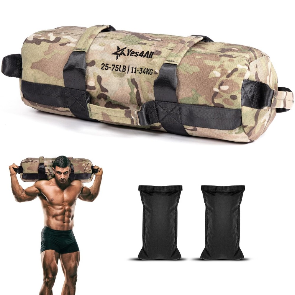 Yes4All Sandbags for Working Out, Unfilled Adjustable Sand Bags for Weight Training with Handles, Multiple Colors & Sizes 5-200lbs