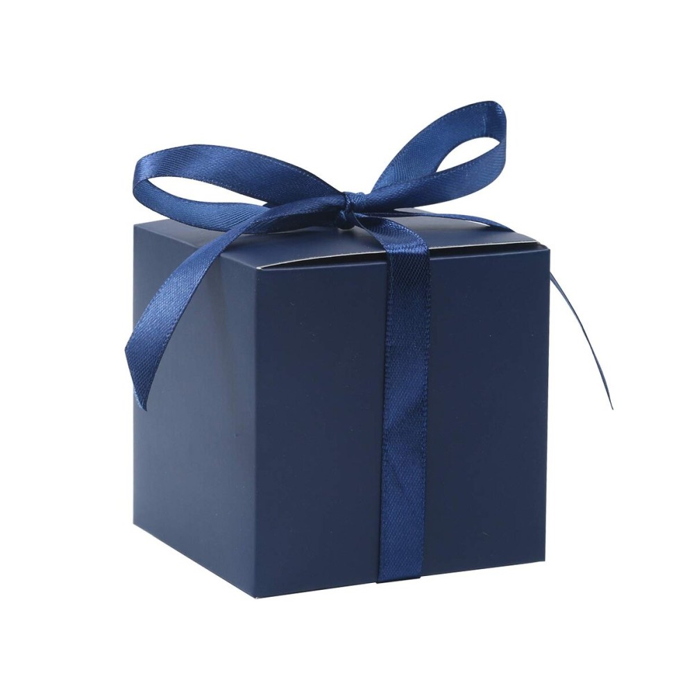 COTOPHER 60pcs Wedding Favor Boxes, Paper Gift Boxes 3x3x3 Inches Small Gift Boxes with Ribbons Small Boxes for Gifts, Crafting, Cupcake, Candy, Bridesmaid Proposal BoxesEasy Assemble Boxes (Navy)