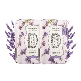 Panier des Sens Lavender Shea butter natural bar soap, bath & body soap bars - Made in France 95% natural - 2 bars, 7oz/200g each