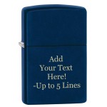 Zippo Lighter - Personalized Custom Message Engraved Windproof Classic Pocket Lighter Navy Blue