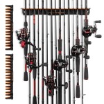 KastKing V15 Vertical Fishing Rod Holder - Wall Mounted Fishing Rod Rack, Store 15 Rods or Fishing Rod Combos in 17.25 Inches, Great Fishing Pole Holder and Rack