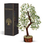 YATSKIA Green Jade Stone - Artificial Trees, Bonzai Tree, Green Jade, Healing Stone, Crystals Tree, Crystal Tree of Life, Crystal Items for Gift