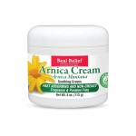 Real Relief Arnica Cream, Natural, Soothing, Non Greasy and Unscented, 4 oz (Pack of 1)