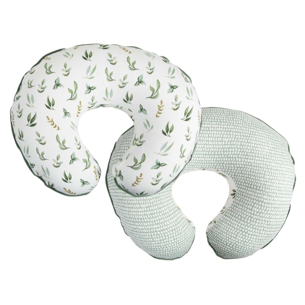 Boppy Nursing Pillow Cover, 100% Organic Cotton, Green Little Leaves, Fits The Original Support Pillow for Breastfeeding and Bottle Feeding, Cover Only