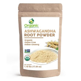 Organic Ashwagandha Root Powder - 1.10 lbs (17.64 oz) | Resealable Kraft Bag,Non-GMO, Indian Ginseng, Withania Somnifera -100% Raw from India, by SHOPOSR