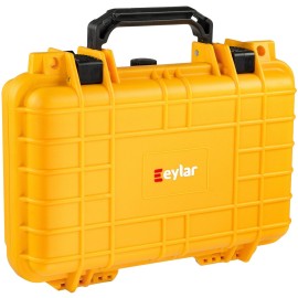 Eylar Hard Gun Case Water & Shock Proof With Foam TSA Approved 11.6 Inch 8.3 Inch 3.8 Inch (Yellow)