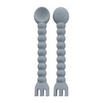 Ryan & Rose Cutie Tensils Baby Spoon and Fork [2 Pack] (Charcoal)