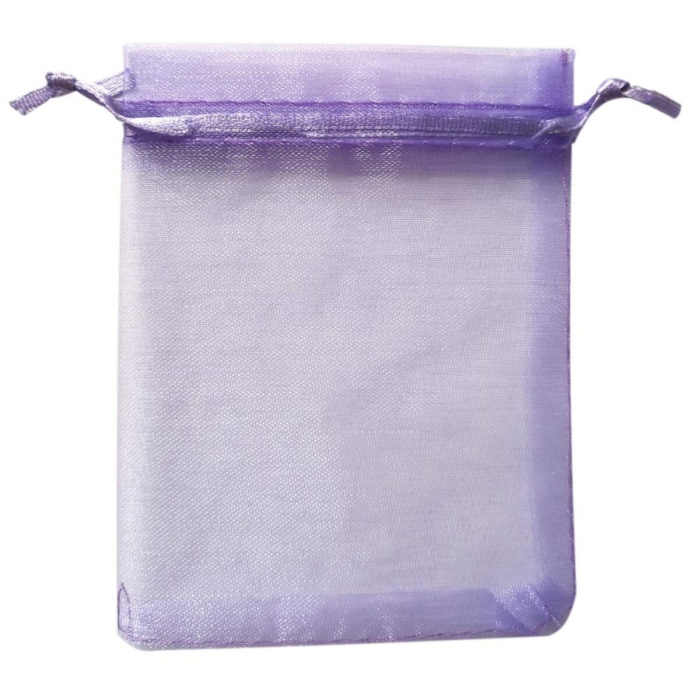 ATCG 50pcs 8x12 Inches Large Drawstring Sheer Organza Bags Decoration Festival Wedding Party Favor Makeup Pouches (Lavender)
