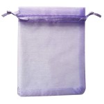 ATCG 50pcs 8x12 Inches Large Drawstring Sheer Organza Bags Decoration Festival Wedding Party Favor Makeup Pouches (Lavender)