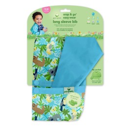 green sprouts Easy-wear Long Sleeve Bib | Waterproof Protection | Flipped Pocket, Soft Material, Easy Clean Smock