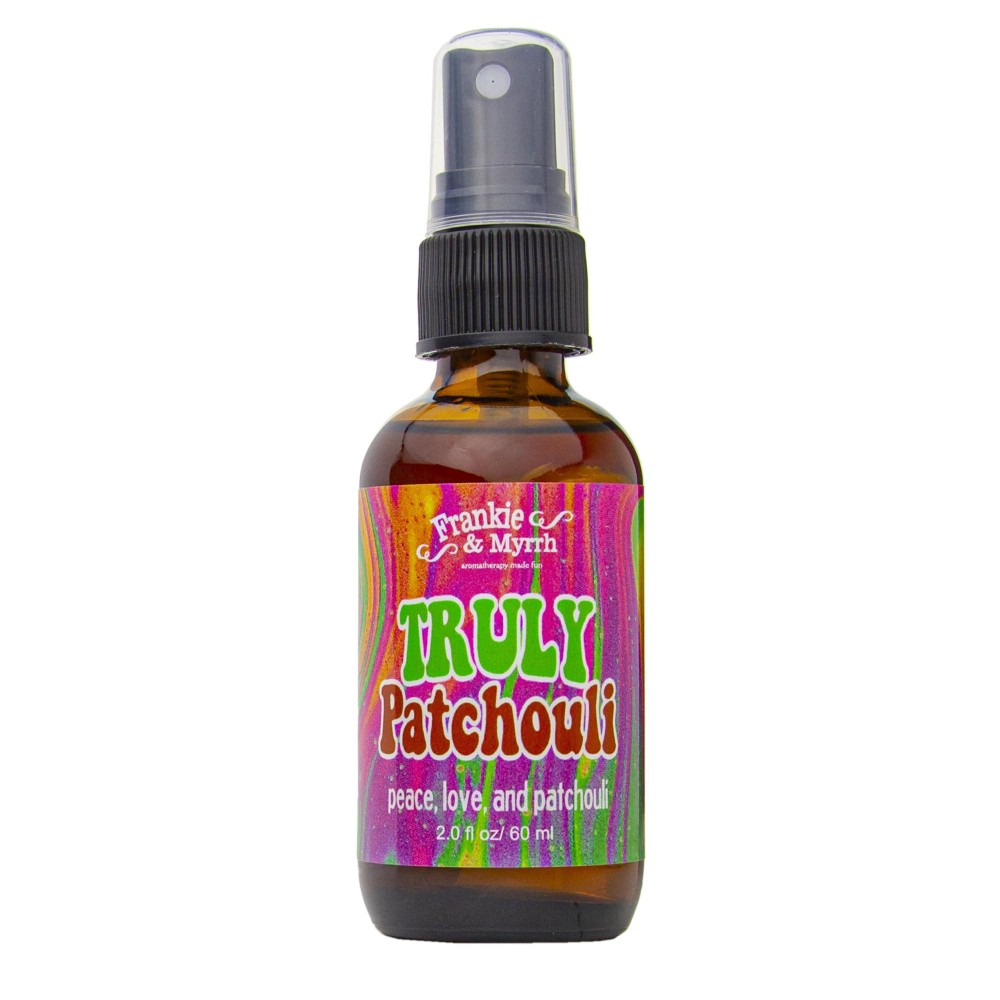Frankie & Myrrh Truly Patchouli Aromatherapy Spray - Dark Aged Patchouli Oil Room, Linen, and Body Mist. Earthy, Musky Freshwater Scent for Relaxation and Energy.