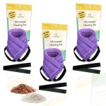 Microwavable Heating Pads for Lower Back, Neck, and Shoulder Pain Relief - Moist Microwave Heating Pad for Muscles and Joints - Microwave Hot Pack Heat Pad for Cramps -3 Heat Pack Purple