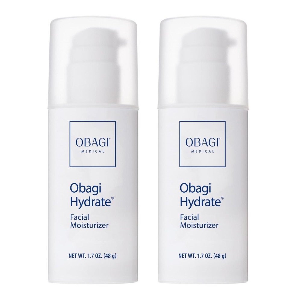 Obagi Hydrate Facial Moisturizer - Non-Comedogenic Intensely Hydrating All Day Moisturizer that Combats Dryness with Tara Seed Extract, Shea Butter & Avocado Oil - All Skin Types - 2-Pack, 1.7 oz ea
