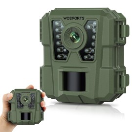 WOSPORTS Mini Trail Camera 24MP 1080P HD Game Camera with Night Vision Motion Activated Waterproof,Trail Cam with Fast Trigger Time for Outdoor Wildlife Monitoring