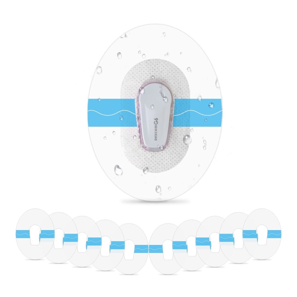 HONYOU 50Pack G6 Adhesive Patches Waterproof & Sweatproof Transparent Tape for Dexcom G6 Over Patch CGM Sensor Covers 10 Days Long Fixation Latex-Free & Hypoallergenic