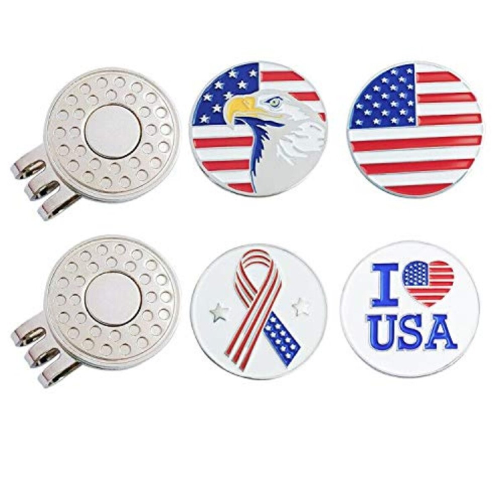 GOLTERS Golf Ball Markers with Hat Clips Value Sets for Men Women Golfer, Removable Attaches Easily to Golf Cap Premium Gifts (Birdie Clover)