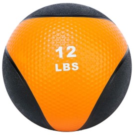 Fitvids Workout Exercise Fitness Weighted Medicine Ball, Wall Ball and Slam Ball, Medicine Ball, 12 Pounds
