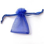 ATCG 50pcs 8x12 Inches Large Drawstring Organza Bags Decoration Festival Wedding Party Favor Makeup Pouches (Royal Blue)
