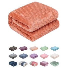 Fuzzy Throw Blanket, Plush Fleece Blankets for Adults, Toddler, Boys and Girls, Warm Soft Blankets and Throws for Bed, Couch, Sofa, Travel and Outdoor, Camping (Throw(50x70), L-Grapefruit)