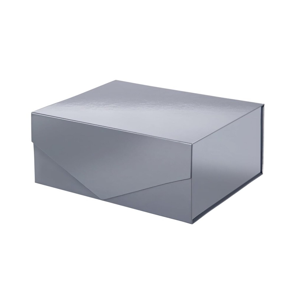 PACKHOME Gift Box 9x6.5x3.8 Inches, Rectangle Collapsible Box with Magnetic Lid for Gift Packaging (Glossy Gray)