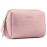 Narwey PU Leather Small Pink Makeup Bag for Purse Mini Cosmetic Bag Travel Makeup Pouch Zipper Pouch Cute Make up Bags with Compartments for Women Girls (Small, Pink)