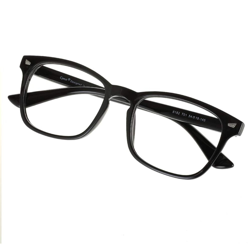 Cyxus Women Men Square Glasses Frames Black Stylish Clear Lens Eyewear Frame Fashion Eyeglasses, Not Anti-Blue