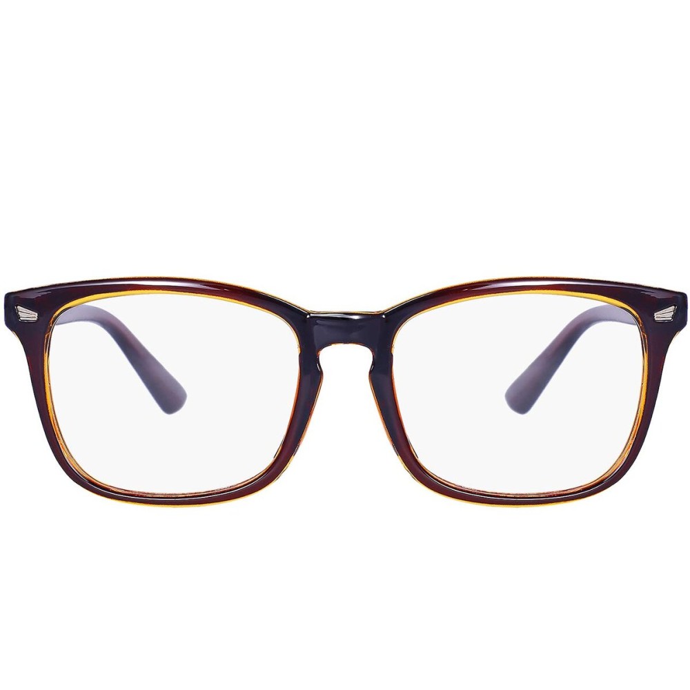 MAXJULI Blue Light Blocking Glasses,Computer Reading/Gaming/TV/Phones Glasses for Women Men(Brown)