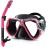 Greatever Dry Snorkel Set,Panoramic Wide View,Anti-Fog Scuba Diving Mask,Professional Snorkeling Gear for Adults