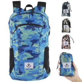 4Monster Hiking Daypack,Water Resistant Lightweight Packable Backpack for Travel Camping Outdoor (Navy Blue, 24L)