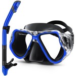 Greatever Dry Snorkel Set,Panoramic Wide View,Anti-Fog Scuba Diving Mask,Professional Snorkeling Gear for Adults