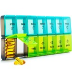 Mossime XL Large Daily Pill Organizer 2 Times a Day, Extra 7 Day Pill Box Am Pm, Weekly Day Night Vitamin Holder, Medicine Organizer, Big Pill Container, Medication Dispenser 14 Compartments