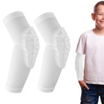 AceList Kids/Youth 5-15 Years Sports honeycomb Compression Knee Pad Elbow Pads Guards Protective Gear for Basketball, Baseball, Football, Volleyball, Wrestling, Cycling (White)