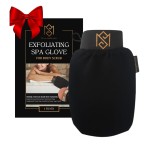 Exfoliating Glove Kessa Mitt Body Scrubber - Dead Skin Remover Shower Glove for Dead Skin Scrubbing and Deep Pore Cleansing - by MoroccanSource (1 Pack Black)