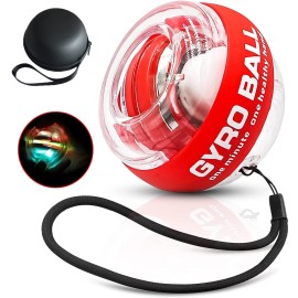 GOZATO Auto-Start Wrist Power Gyro Ball with LED Lights, Wrist Strengthener and Forearm Exerciser for Stronger Arm Fingers and Muscle