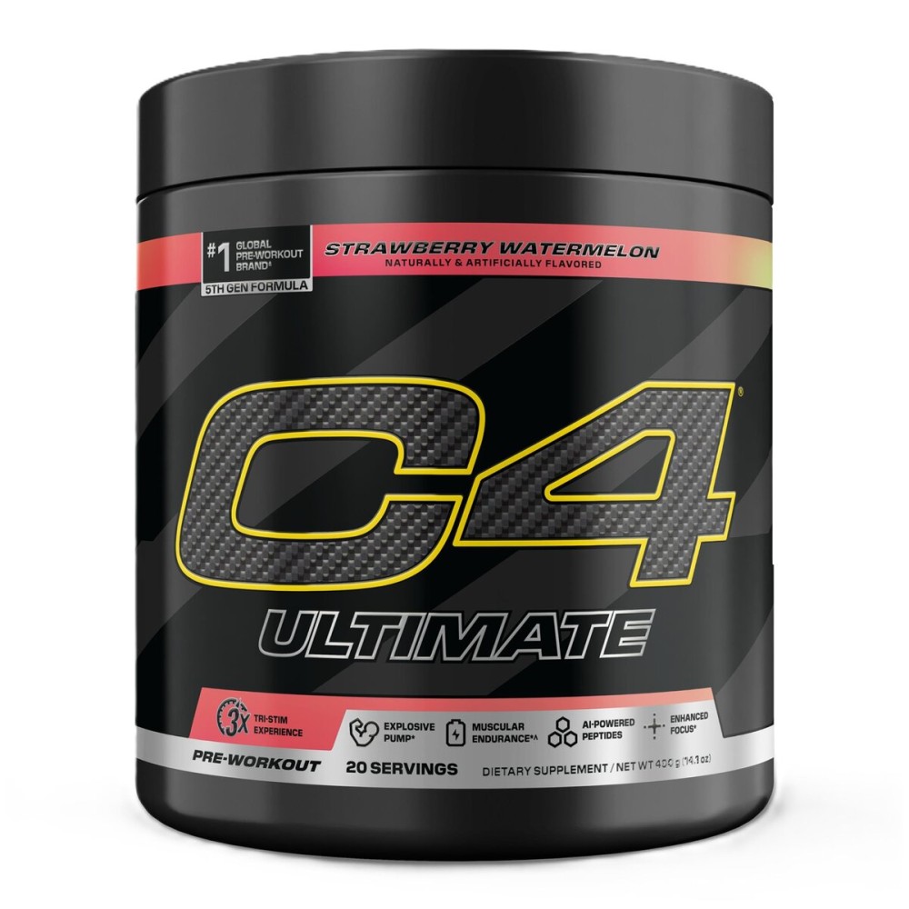 Cellucor C4 Ultimate Pre Workout Powder Strawberry Watermelon - Sugar Free Preworkout Energy Supplement for Men & Women - 300mg Caffeine + 3.2g Beta Alanine + 2 Patented Creatines - 20 Servings
