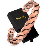 MagnetRX Copper Magnetic Bracelets - Effective Pure Copper Bracelet for Men and Women - Adjustable Cuff Bangles (Twisted Copper)