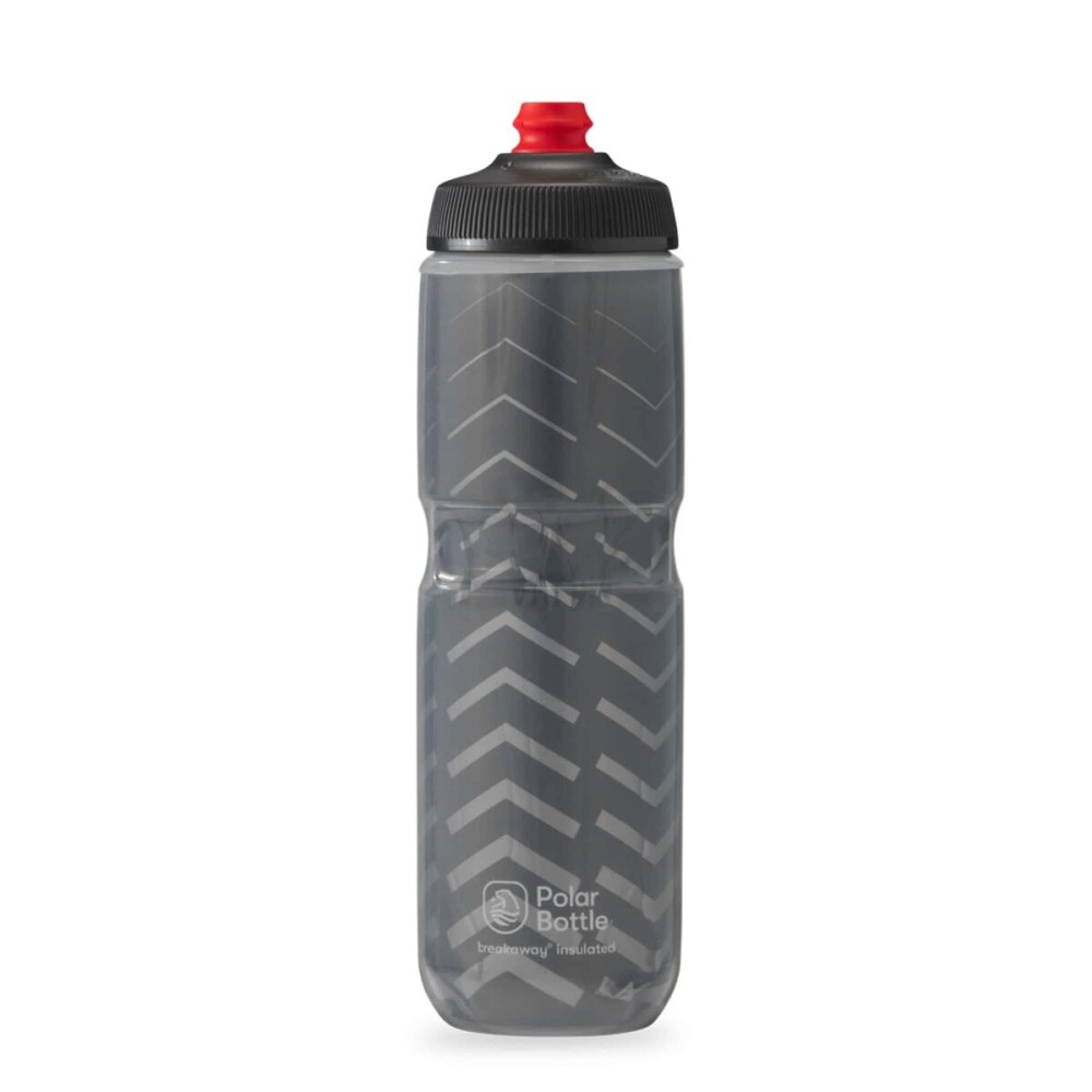 Polar Bottle Breakaway Insulated Water Bottle - BPA Free, Cycling & Sports Squeeze Bottle (Bolt - Charcoal & Silver, 24 oz)