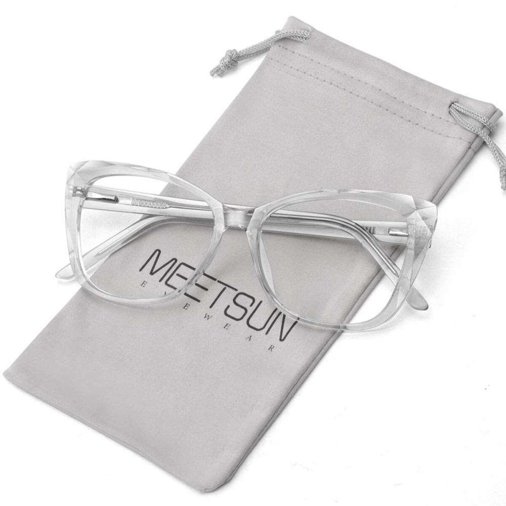 MEETSUN Blue Light Blocking Glasses for Women Anti Eyestrain Filter Blue Ray Computer Game Glasse&UV/Reduce Glare Lens (Clear Frame)