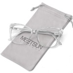 MEETSUN Blue Light Blocking Glasses for Women Anti Eyestrain Filter Blue Ray Computer Game Glasse&UV/Reduce Glare Lens (Clear Frame)