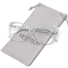 MEETSUN Blue Light Blocking Glasses for Women Anti Eyestrain Filter Blue Ray Computer Game Glasse&UV/Reduce Glare Lens (Clear Frame)