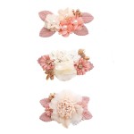 Flower Hair Clips Set-Cherrboll 3pcs Floral Hair Bow Accessories for Baby Girl Toddles Teen Gifts