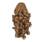 SWACC 12-Inch Short Screw Curls Claw Clip Ponytail Extensions Synthetic Clip in Drawstring Curly Ponytail Hairpiece Jaw Clip Hair Extension (Strawberry Blonde-27)