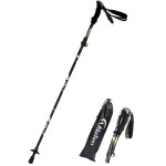 A ALAFEN Aluminum Collapsible Ultralight Travel Trekking Hiking Pole for Men and Women (Fits 5\'3 - 6\'2), Single Pole (1 Pack), Black