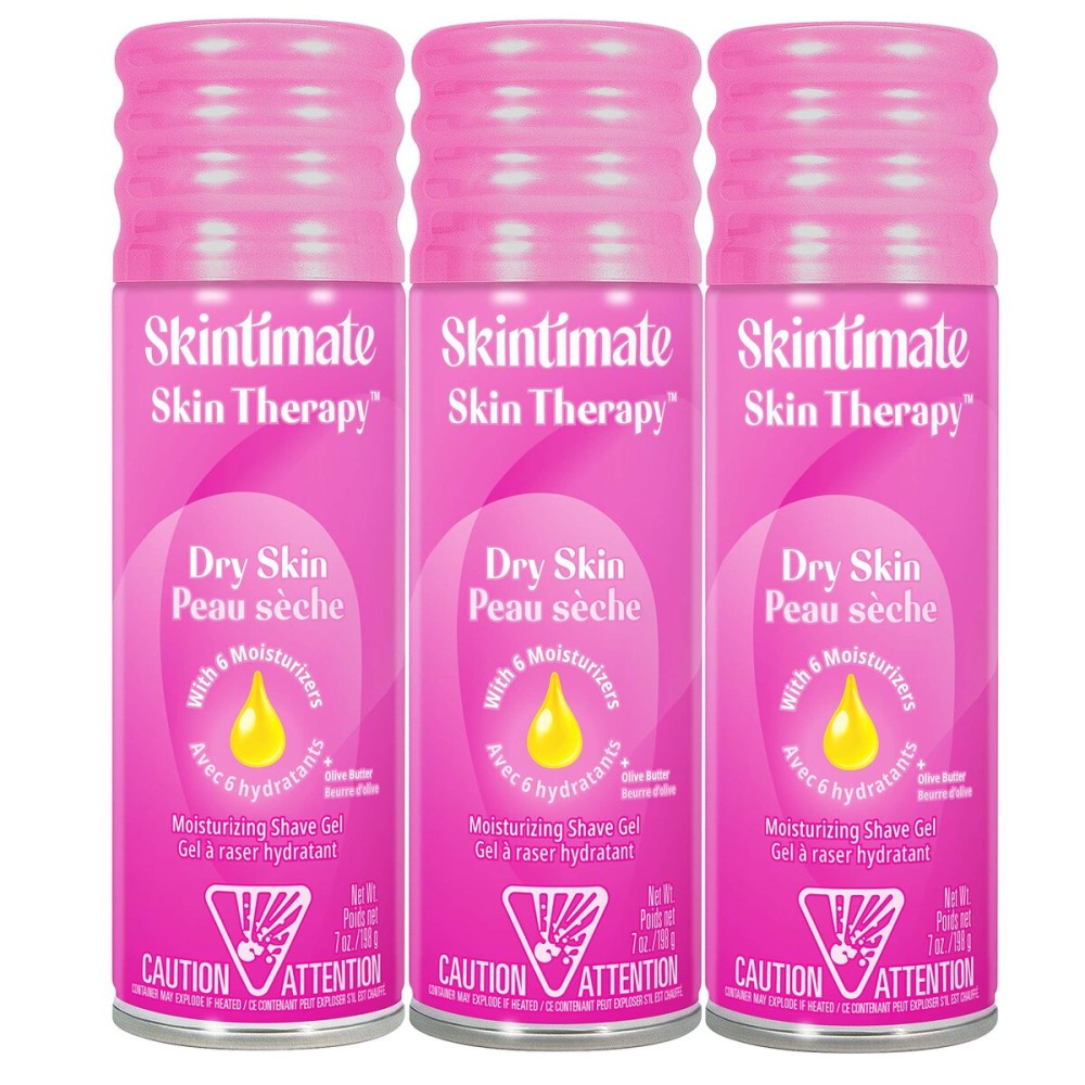 Skintimate Skin Therapy Dry Skin Shave Gel for Women, 3 Pack | Skintimate Shaving Cream for Women, Womens Shaving Cream, Shaving Foam, Womens Shave Gel, Pack of 3, 7oz each