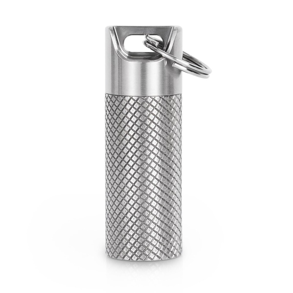 Pill case, Titanium Pill Box Keychain - 100% Waterproof Medicine Organizer, Keychain Pill Container for Emergency Pills, Outdoor Travel Camping