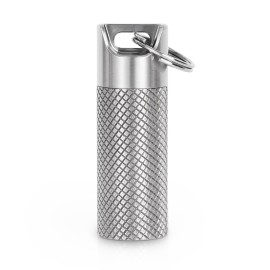 Pill case, Titanium Pill Box Keychain - 100% Waterproof Medicine Organizer, Keychain Pill Container for Emergency Pills, Outdoor Travel Camping